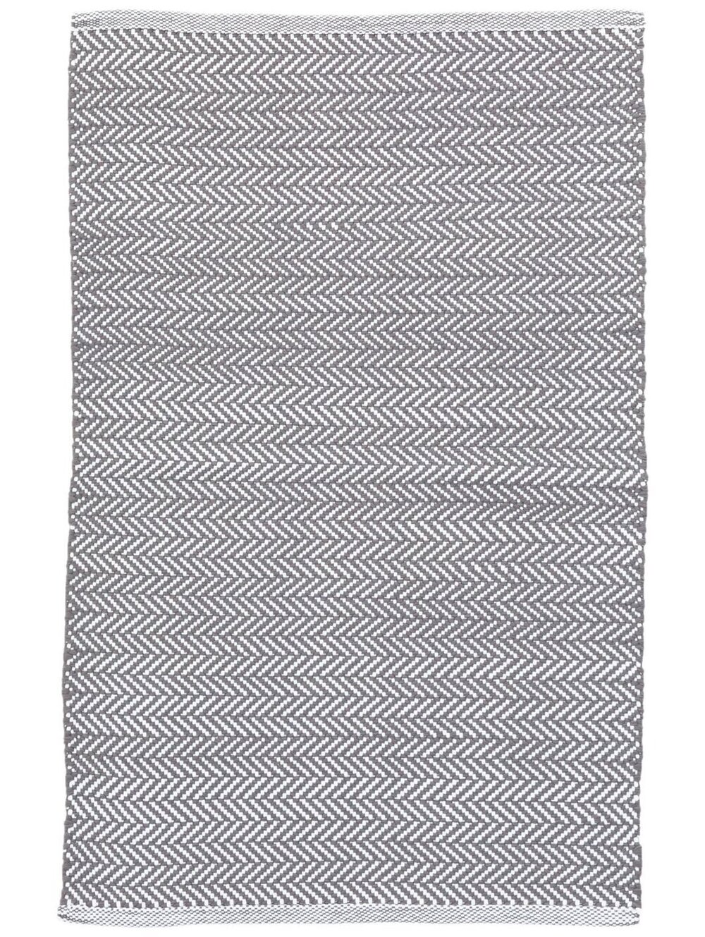 Annie Selke Herringbone Handwoven Indoor/Outdoor Rug | Shale/White Size 2'6"x12'